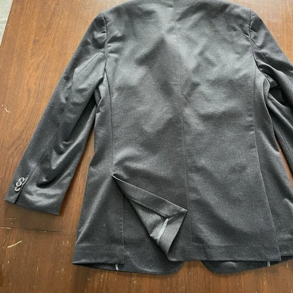 7 Diamonds Mens Medium 4 Way Stretch Blazer Dark Grey Modern 2 Button - Picture 14 of 14